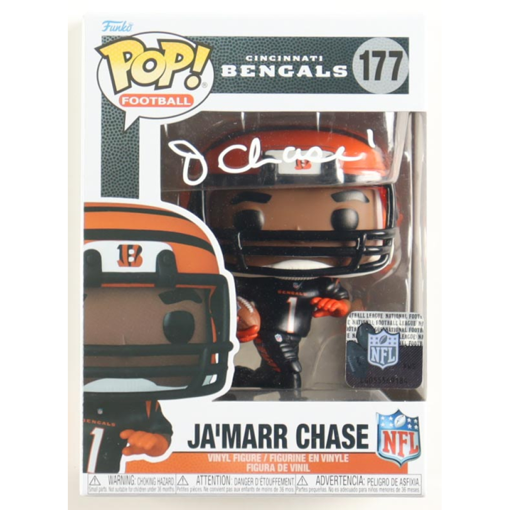 Ja'Marr Chase Signed Bengals #177 Funko Pop! Vinyl Figure (Beckett) at PristineAuction.com