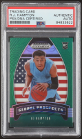 RJ Hampton Signed 2020-21 Panini Prizm Draft Picks Prizms Global Prospects Green #99 RC (PSA Authentic) at PristineAuction.com