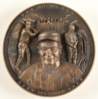 Lou Gehrig "Pride of the Yankees" Bradford Exchange Immortals of the Diamond Bronze Plate #A1159 at PristineAuction.com
