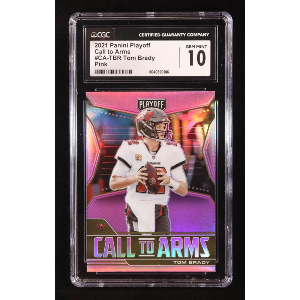 Tom Brady 2021 Playoff Call to Arms Pink #1 (CGC 10) at PristineAuction.com