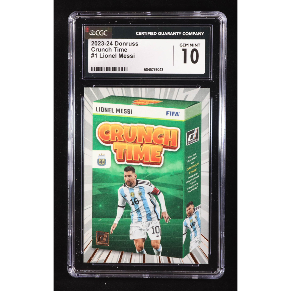 Lionel Messi 2023-24 Donruss Crunch Time #1 (CGC 10) at PristineAuction.com