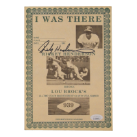 Rickey Henderson Signed "I Was There" Record Breaking Sheet (JSA) at PristineAuction.com
