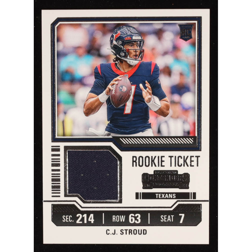 CJ Stroud 2023 Panini Contenders Rookie Ticket Swatches #42 RC at PristineAuction.com
