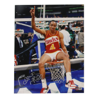 Spud Webb Signed Hawks 11x14 Photo (Beckett) at PristineAuction.com