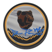 David Pastrnak Signed Bruins Logo Hockey Puck (Pastrnak) at PristineAuction.com