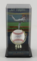 Justin Verlander Signed 2020 Spring Training Logo Baseball with Cy Young Gold Glove Display Case (Beckett) at PristineAuction.com