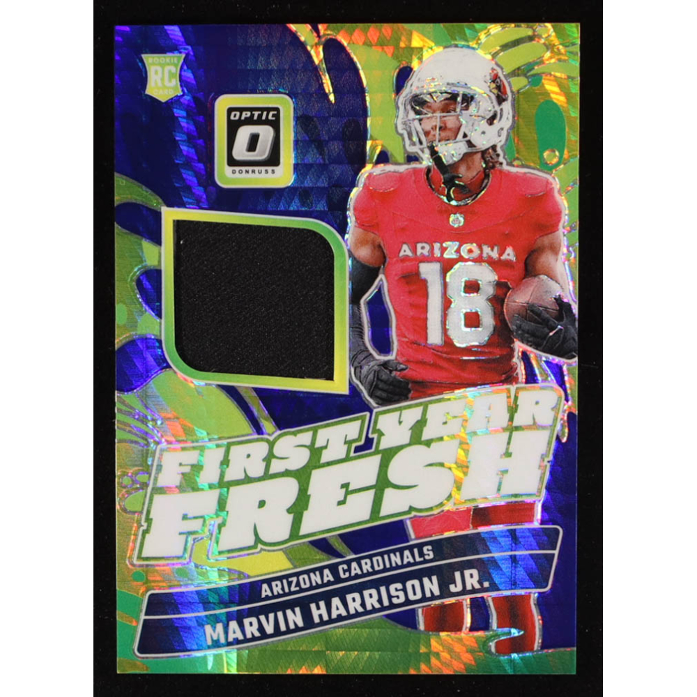 Marvin Harrison Jr. 2024 Donruss Optic First Year Fresh Jerseys Blue Hyper #30 RC at PristineAuction.com