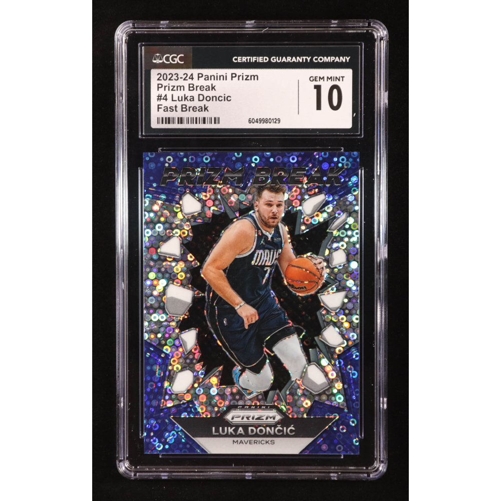 Luka Doncic 2023-24 Panini Prizm Prizm Break Prizms Fast Break #4 (CGC 10) at PristineAuction.com