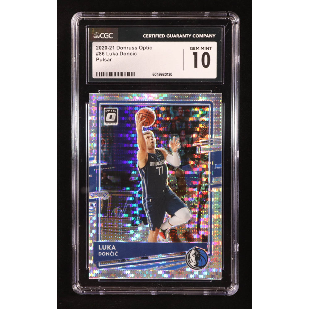 Luka Doncic 2020-21 Donruss Optic Blue Pulsar #86 (CGC 10) at PristineAuction.com