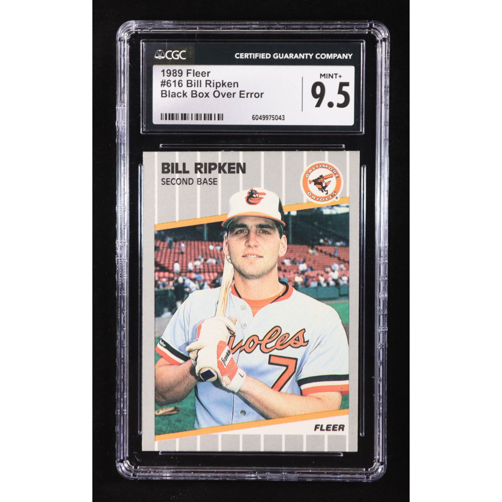 Bill Ripken Signed 1989 Fleer #616 [Black Box Over Error] (CGC 9.5) at PristineAuction.com