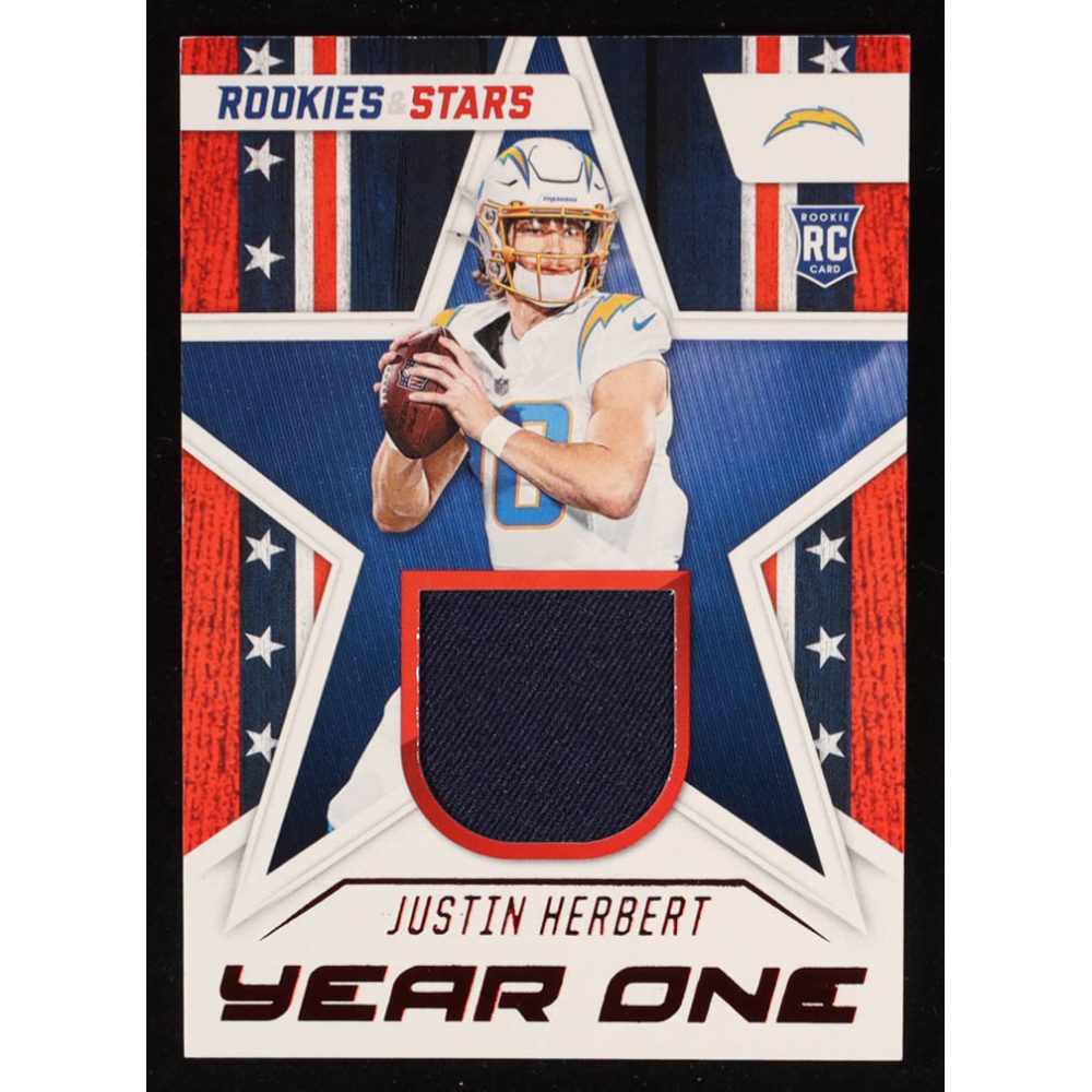 Justin Herbert 2020 Rookies and Stars Year One Jerseys #3 RC at PristineAuction.com