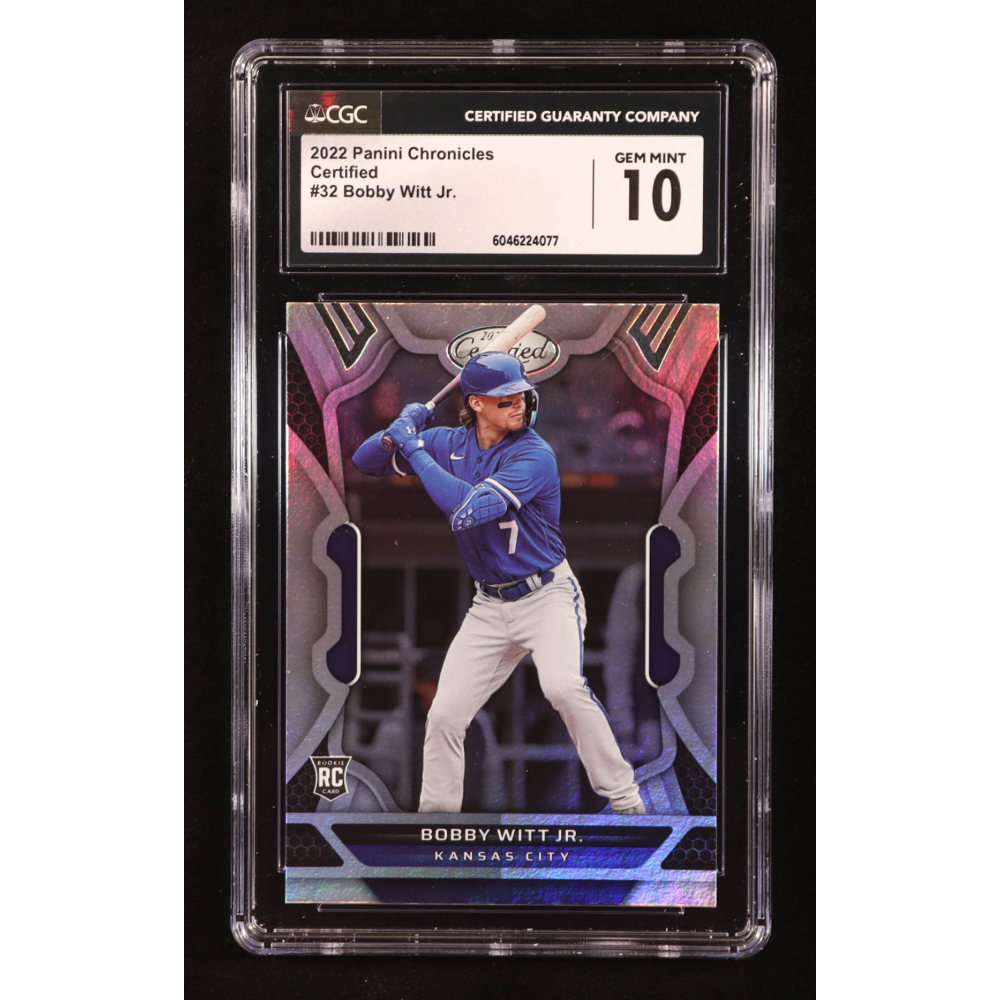 Bobby Witt Jr. 2022 Panini Chronicles Certified #32 RC (CGC 10) at PristineAuction.com