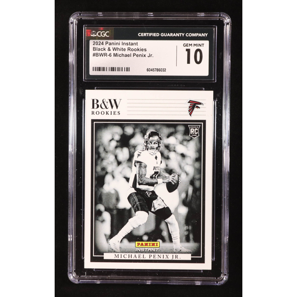 Michael Penix Jr. 2024 Panini Instant Black and White Rookies #BWR6 RC (CGC 10) at PristineAuction.com
