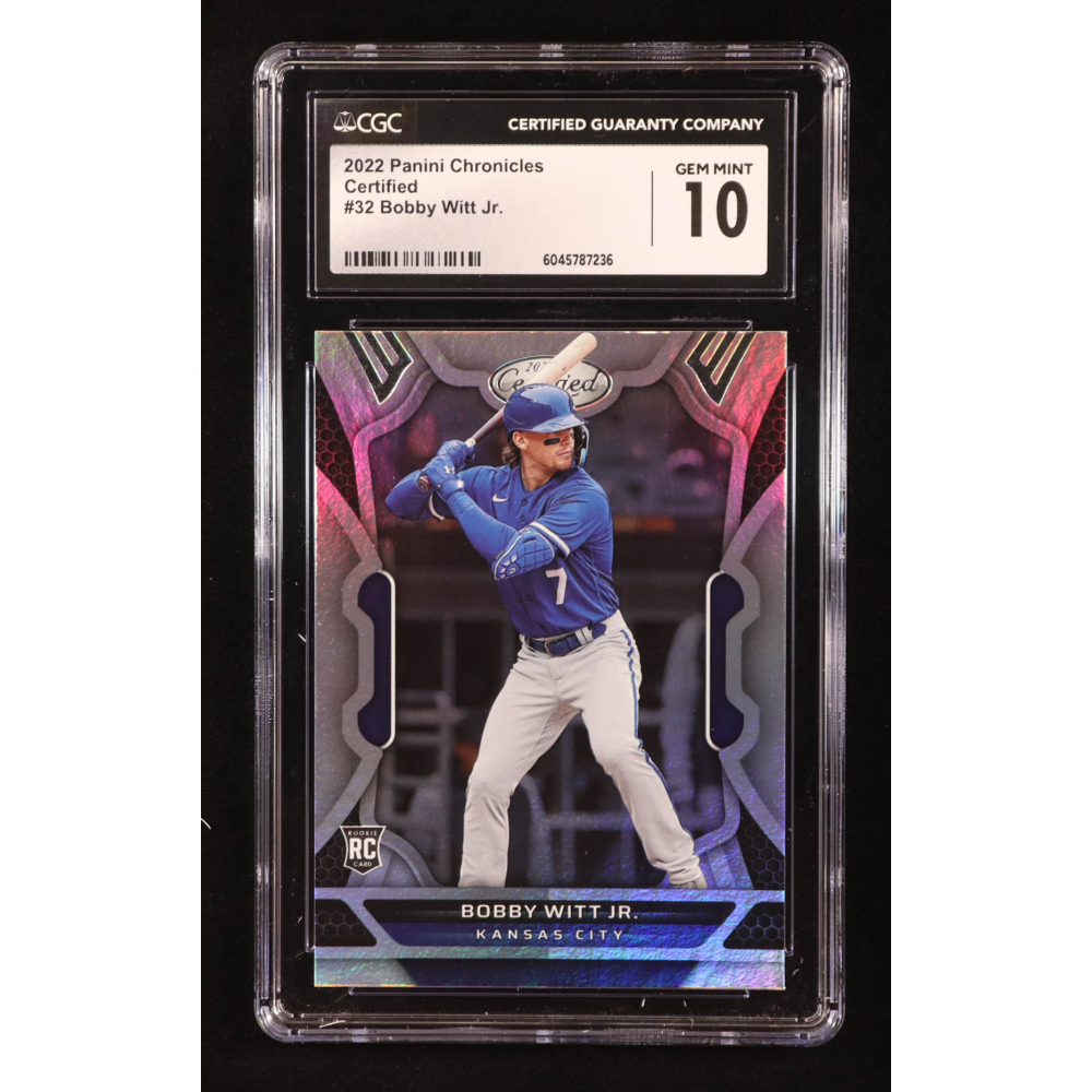 Bobby Witt Jr. 2022 Panini Chronicles Certified #32 RC (CGC 10) at PristineAuction.com