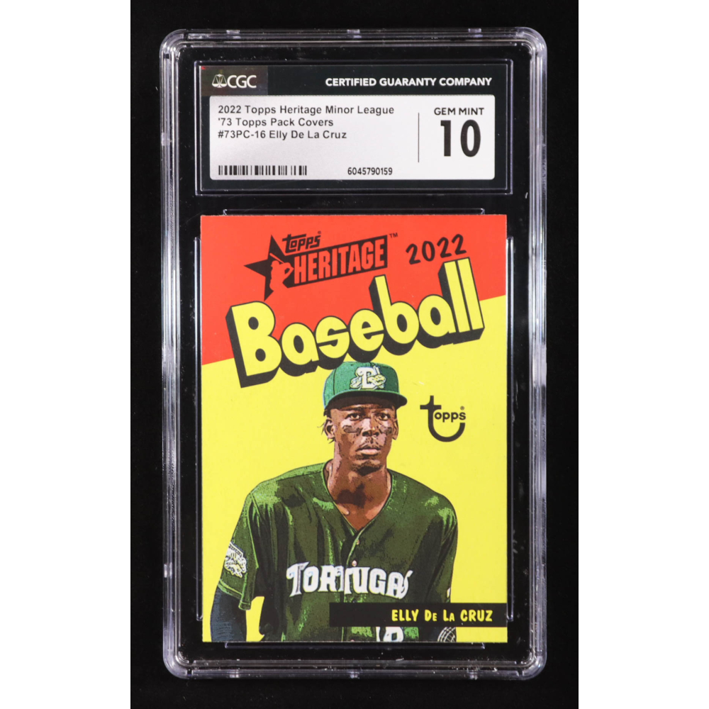 Elly De La Cruz 2022 Topps Heritage Minors '73 Topps Pack Cover #73PC16 RC (CGC 10) at PristineAuction.com