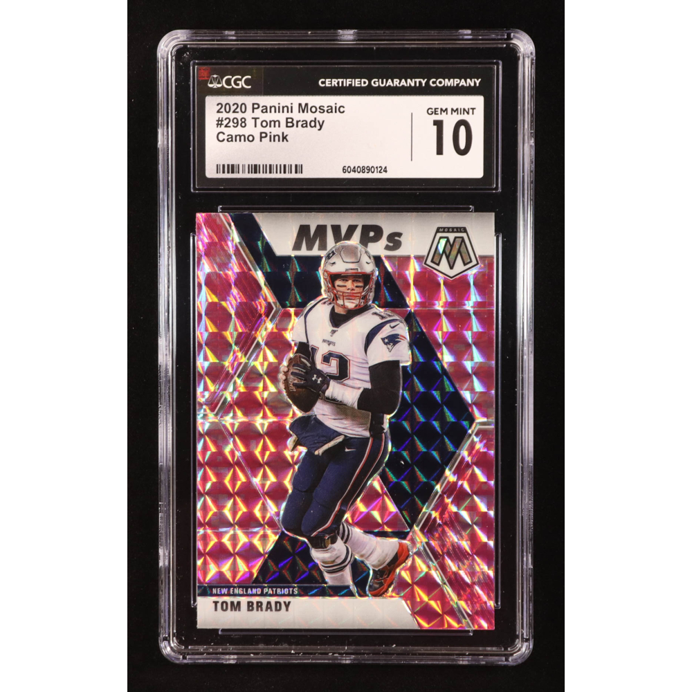 Tom Brady 2020 Panini Mosaic Mosaic Camo Pink #298 MVP (CGC 10) at PristineAuction.com