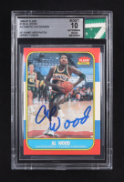 Al Wood Signed 1986-87 Fleer #128 W/ Jersey Fusion Game-Used Patch (BGS | Auto 10) at PristineAuction.com