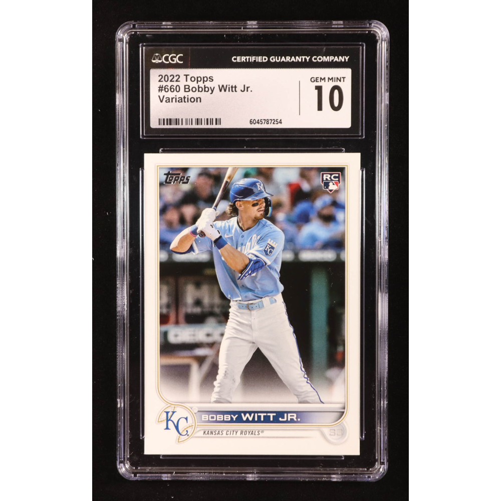 Bobby Witt Jr. 2022 Topps Base Set Photo Variations #660 FACTORY RC (CGC 10) at PristineAuction.com