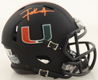 Frank Gore Signed Miami Hurricanes Matte Black Speed Mini Helmet (Beckett) at PristineAuction.com