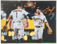 Carlos Correa & Jose Altuve Signed Astros 11x14 Photo (MLB) at PristineAuction.com