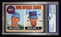 Nolan Ryan Signed 1968 Topps Rookie Stars #177 Jerry Koosman RC / Nolan Ryan "H.O.F. '99" (PSA Authentic) (UER) at PristineAuction.com