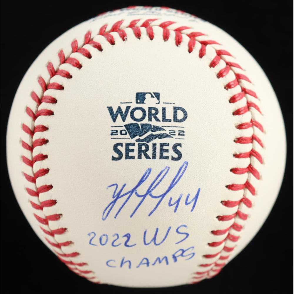 Yordan Alvarez Signed 2022 World Series Baseball Inscribed "2022 WS Champs" (Beckett) at PristineAuction.com