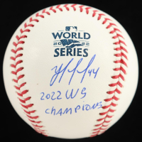Yordan Alvarez Signed 2022 World Series Baseball Inscribed "2022 WS Champions" (Beckett) at PristineAuction.com