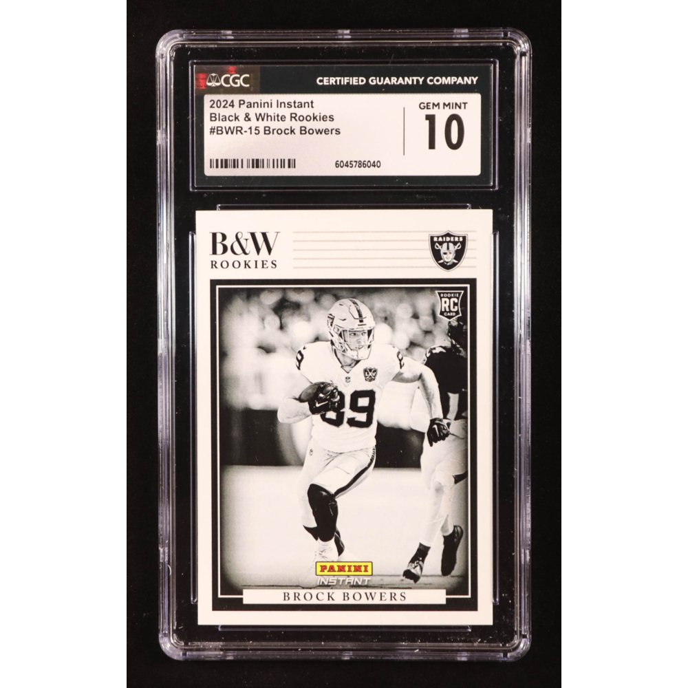 Brock Bowers 2024 Panini Instant Black and White Rookies #BWR15 RC (CGC 10) at PristineAuction.com