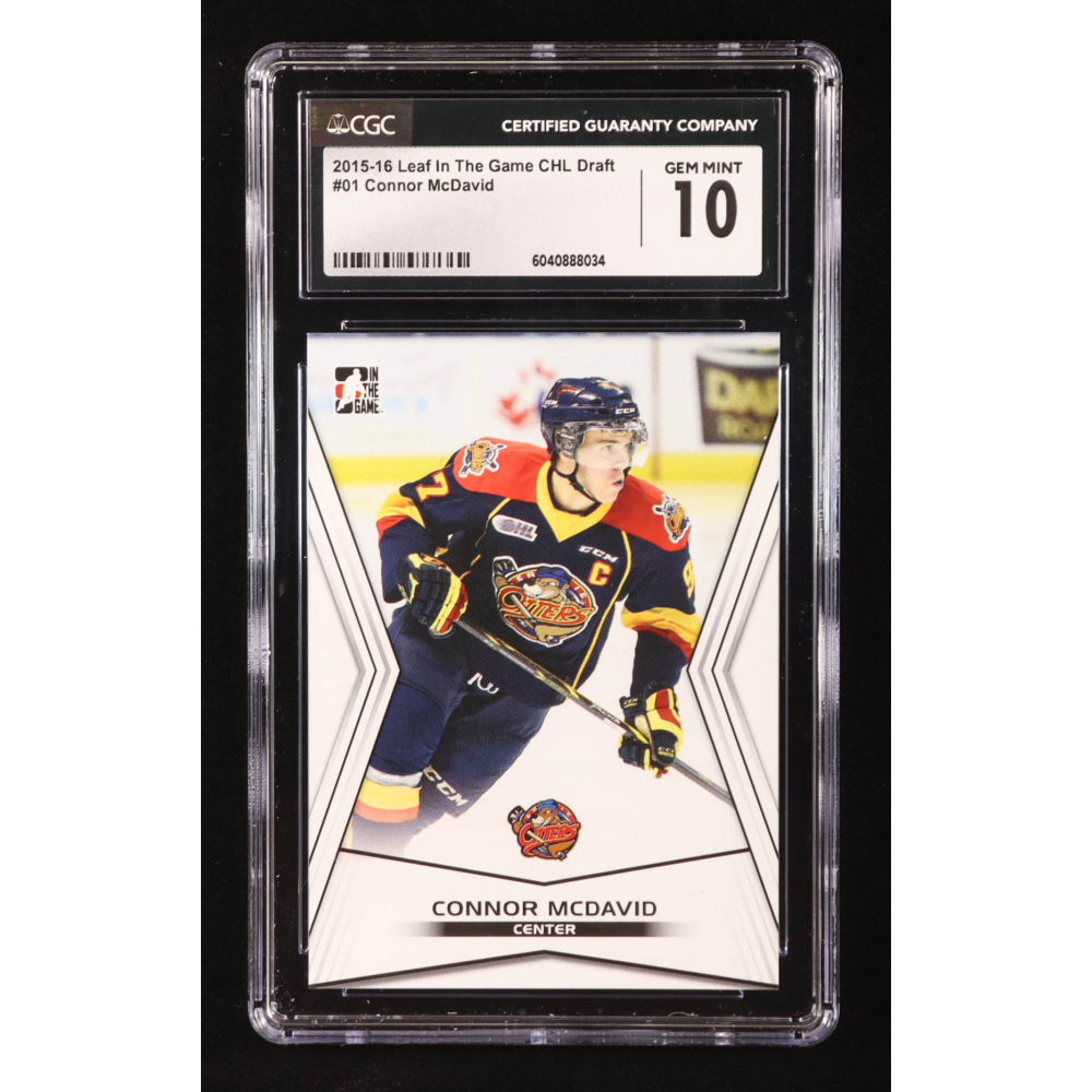 Connor McDavid 2015-16 Leaf In the Game CHL Draft #01 RC (CGC 10) at PristineAuction.com