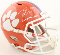 Travis Etienne Singed Clemson Tigers Full-Size Speed Helmet Inscribed "2018 Natl Champs" (Beckett) at PristineAuction.com