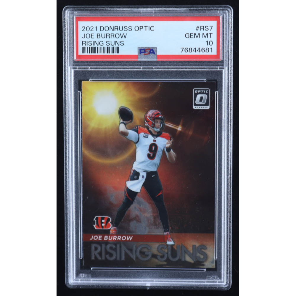 Joe Burrow 2021 Donruss Optic Rising Suns #7 (PSA 10) at PristineAuction.com