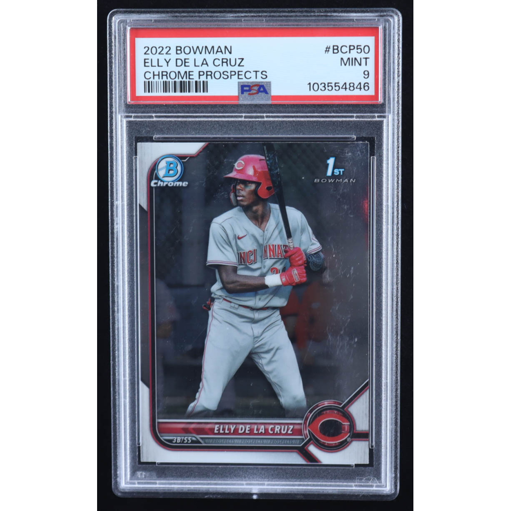 Elly De La Cruz 2022 Bowman Chrome Prospects #BCP50 RC (PSA 9) at PristineAuction.com