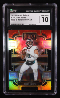 Jalen Hurts 2023 Select Prizm Red and Yellow Die Cut #79 (CGC 10) at PristineAuction.com