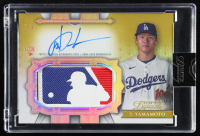 Yoshinobu Yamamoto 2024 Topps Dynasty MLB Logo Patch Autographs #AMLPYY RC #1/1 at PristineAuction.com