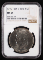 1776-1976 D Eisenhower Bicentennial Silver Dollar, Type 2 (NGC MS65) at PristineAuction.com