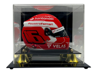 Charles Leclerc Signed Ferrari 1:2 Scale Racing Mini Helmet with Display Case (Beckett) at PristineAuction.com