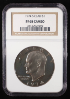 1974-S Eisenhower Dollar Clad Proof (NGC PF68 CAMEO) at PristineAuction.com