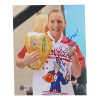 Joey Chestnut Signed 8x10 Photo Inscribed "Just Win!" & "Jaws" (Beckett) at PristineAuction.com