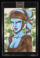Aayla Secura (The Clone Wars) | Marvel | Original Art Sketch Card by Tom Hodges (1/1 Original Art) at PristineAuction.com