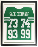 Mark Gastineau, Joe Klecko, Marty Lyons, & Abdul Salaam Signed Jets Custom Framed "New York Sack Exchange" Custom Jersey (JSA) at PristineAuction.com