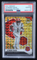 Ja'Marr Chase 2021 Panini Mosaic Mosaic Reactive Yellow #307 RC (PSA 10) at PristineAuction.com