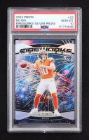 Bo Nix 2024 Panini Prizm Fireworks Prizms Silver #23 RC (PSA 10) at PristineAuction.com
