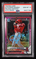 Alexander Ramirez Signed 2021 Bowman Chrome Mega Box Prospects Pink Refractors #BCP145 #152/199 RC (PSA | Auto 10) at PristineAuction.com