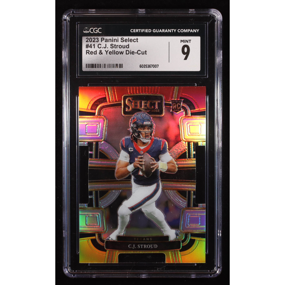 C.J. Stroud 2023 Select Red & Yellow Die-Cut Prizm #41 RC (CSG 9) at PristineAuction.com