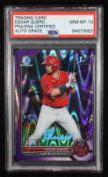 Edgar Quero Signed 2022 Bowman Chrome Prospects Purple RayWave Refractors #BCP123 #193/250 RC (PSA | Auto 10) at PristineAuction.com