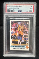 Magic Johnson 1990 Panini Sticker Hand Cut #1 (PSA 7) at PristineAuction.com