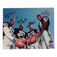 Oakland Raiders 8x10 Photo Signed By (4) With Tim Brown, Desmond Howard, Rickey Dudley, James Jett (AIV) at PristineAuction.com
