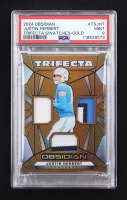 Justin Herbert 2024 Panini Obsidian Trifecta Swatches Gold #18 #2/10 (PSA 9) at PristineAuction.com