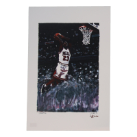 Michael Jordan - Bulls - Joshua Barton Signed LE 12x18 Lithograph #/500 (PA) at PristineAuction.com