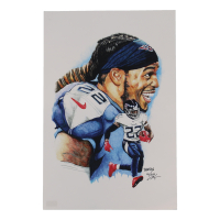 "Derrick Henry" Titans LE 12x18 Lithograph by Brian Barton #/250 (PA) at PristineAuction.com